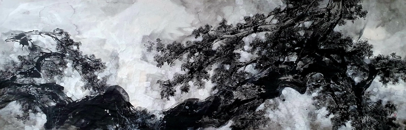 상생 300cm×100cm 한지에수묵 2025