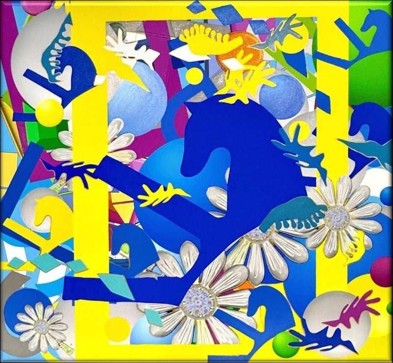 Kim, Min-Kyoung [happiness _KMK451] 105x97cm Painting & printed on Canvas 2025