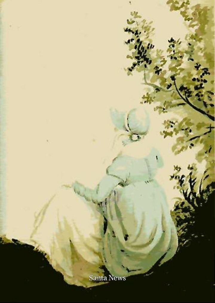 1804년에 카산드라가 그린 제인 오스틴의 뒷모습 수채화