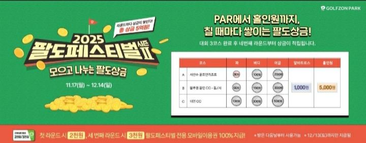 골프존이 지난 17일부터 12월 14일까지 전국 골프존파크 매장에서 ‘2025 팔도페스티벌 시즌2’를 개최한다. [사진제공 골프존]