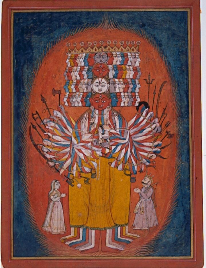 비슈누의 우주적 형상(인도 고전 세밀화)