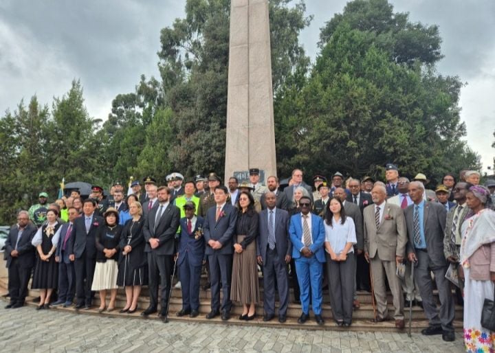 에티오피아 한국전 참전 출정 75주년 기념행사’가 지난 5월 2일 에티오피아 아디스아바바에 있는 한국전쟁 참전 기념 공원에서 열렸다.[사진제공 주에티오피아한국대사관]
