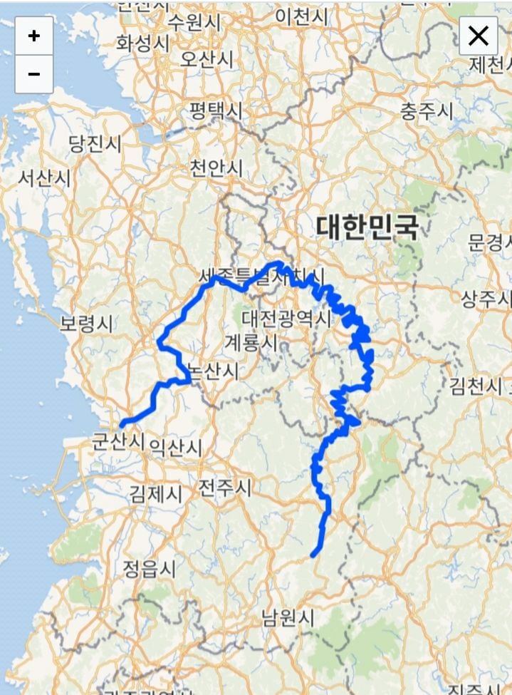 금강 지도 [사진제공 위키백과]