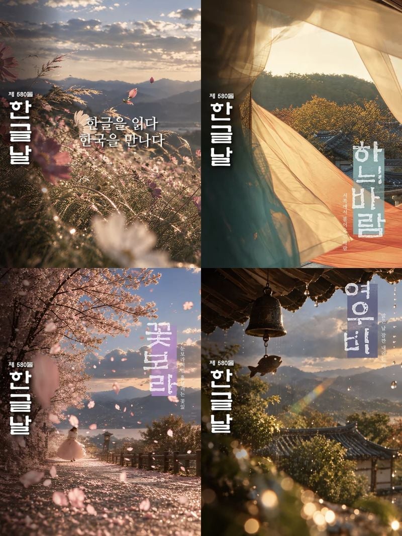 광화문스퀘어 한글날 미디어아트. [사진제공 종로구]