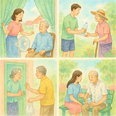“숨 막히는 여름, 함께 견딥시다”