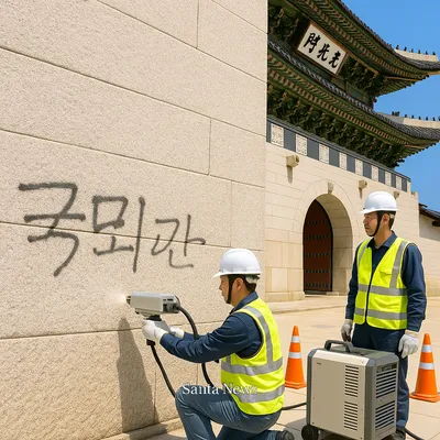 경복궁 광화문 낙서 사건…복구 비용만 1000만원 육박
