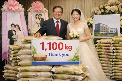 강희갑 대표, 딸 결혼식 축하 화환 대신 ‘쌀 1.1톤 기부’…버려지는 꽃 대신 나눔 선택