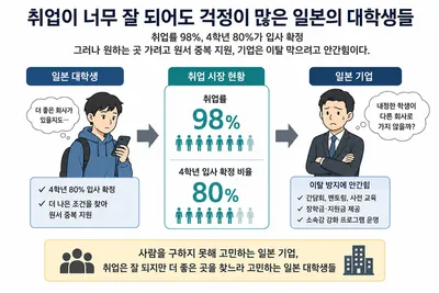 일본 대학, 취업률 98%의 역설